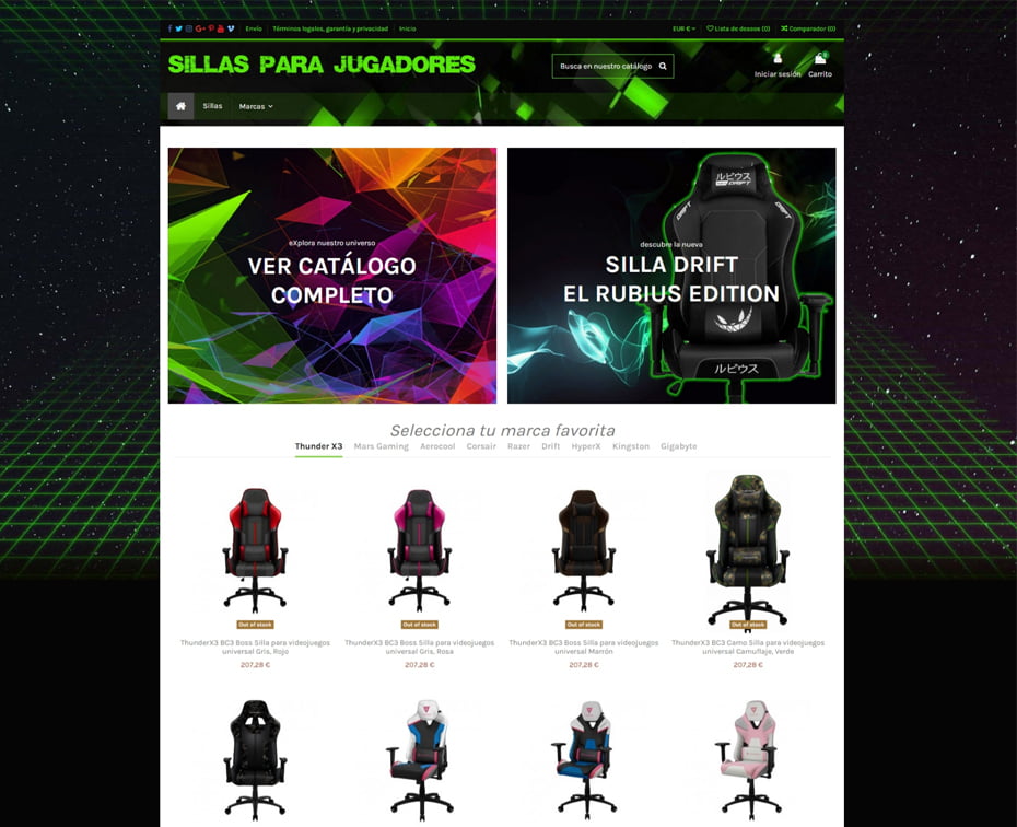 ejemplo tienda online de sillas