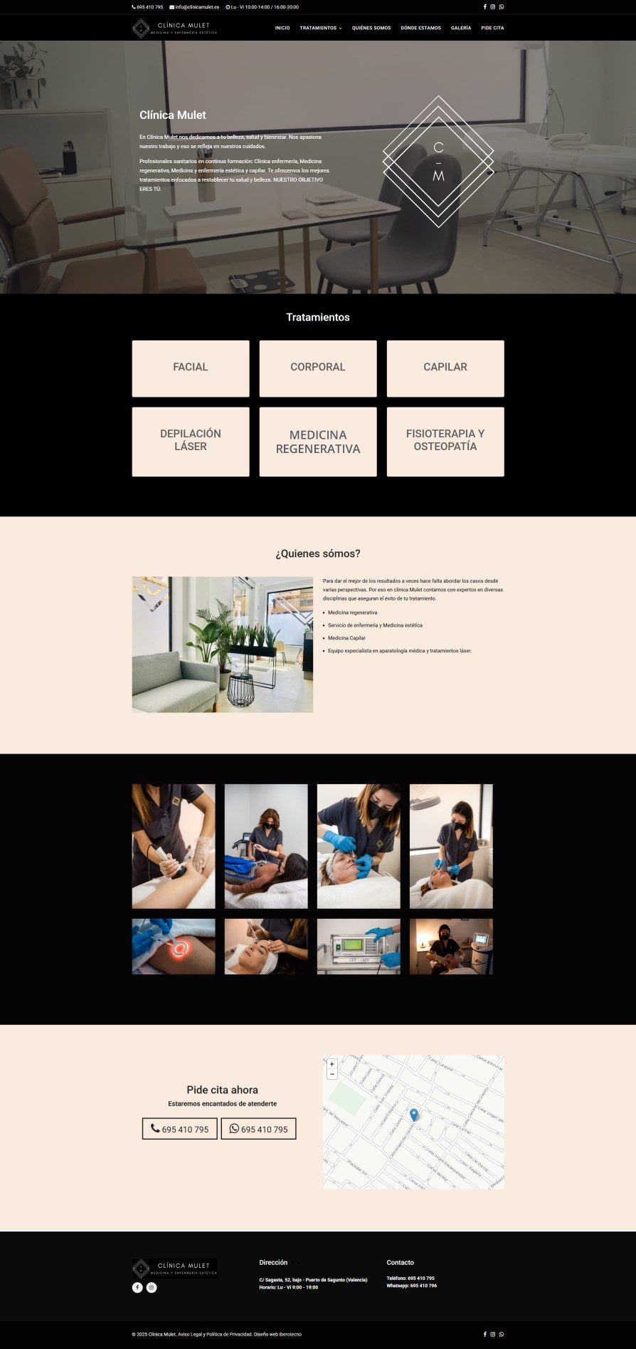 página web clínica estética