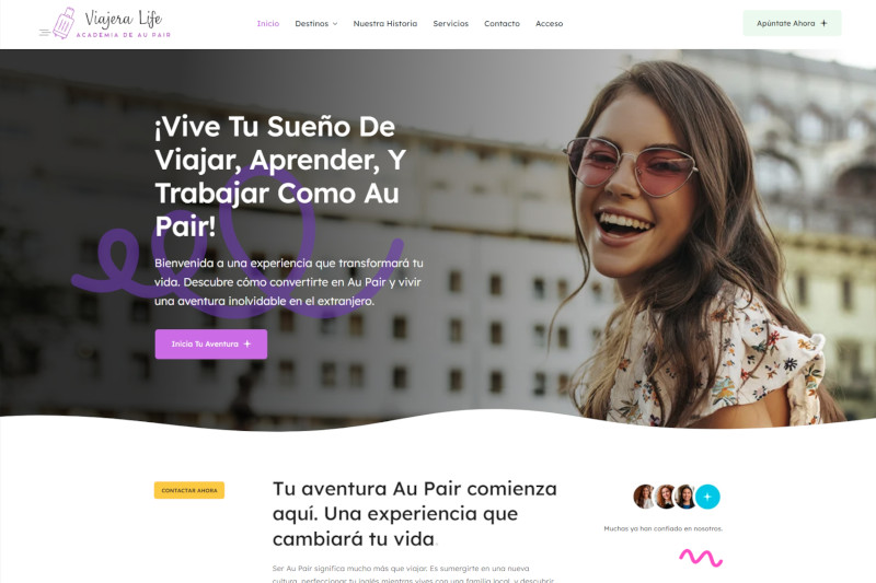 diseño web agencia viajes aupair