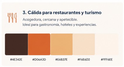 paleta de color calida para clinicas restaurante y turismo